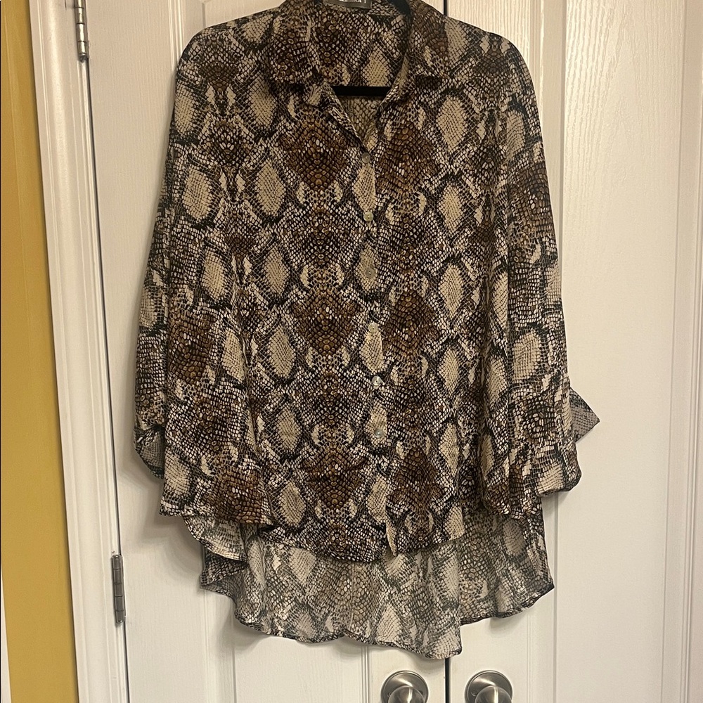Elegant Snake Print Blouse